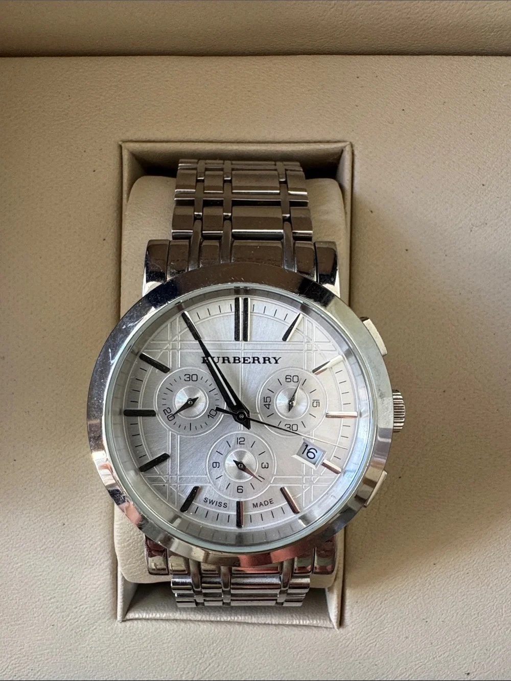 Burberry chronograph silver